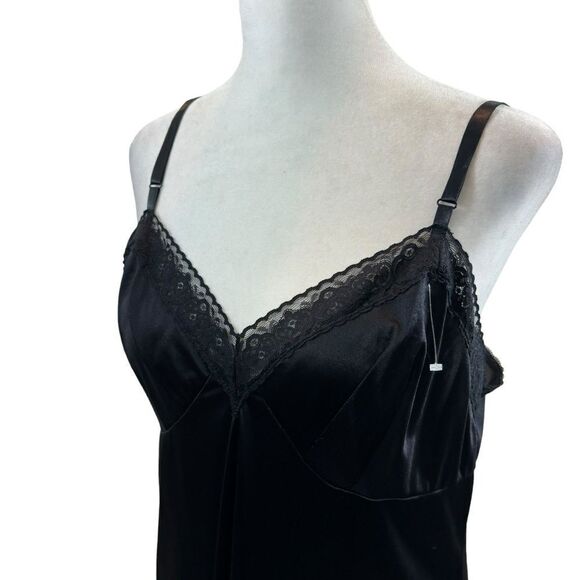 Ladies Vanity Fair Black satin Midi Length Slip Size 38 - Picture 6 of 11